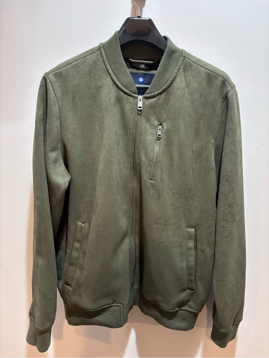 Ben Sherman Other - Men's Ben Sherman Olive Green Zip-Front Bomber Sweater jacket full zip pockets
